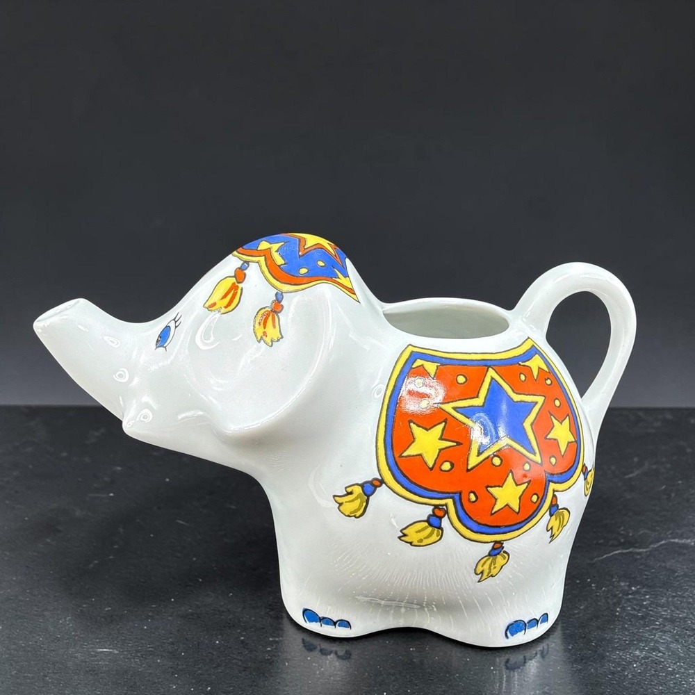 Roehler Collection Elephant Creamer Pitcher Ceramic Circus Star Made in Germany